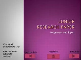 Junior research paper