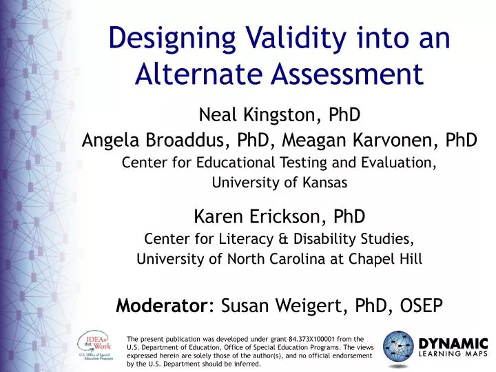 designing validity into an alternate assessment