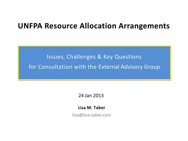 unfpa resource allocation arrangements