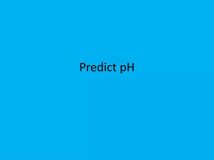predict ph