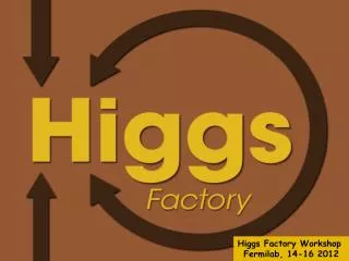 Higgs Factory Workshop Fermilab , 14-16 2012