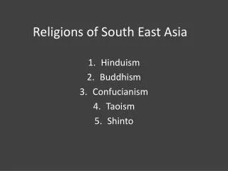 Religions of South East Asia