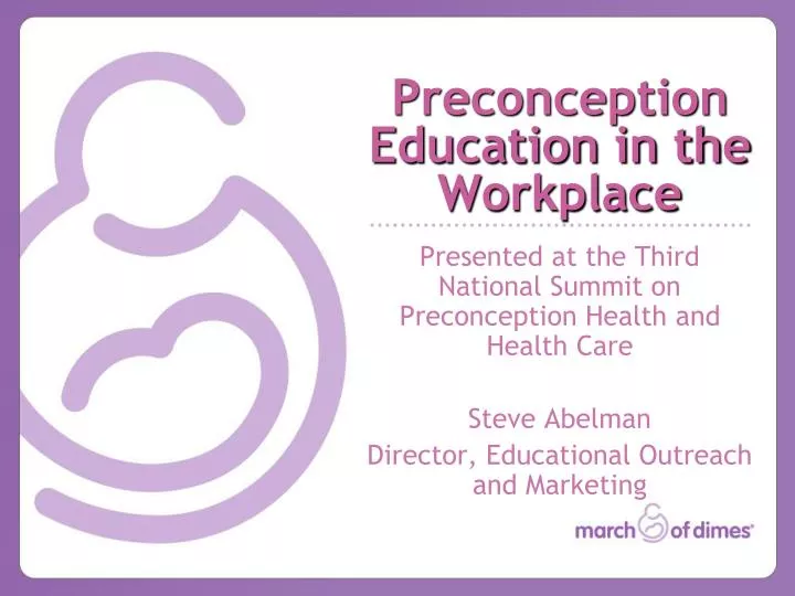 preconception education in the workplace