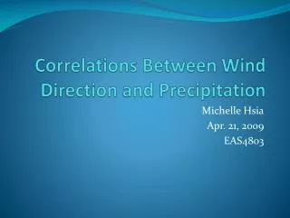 Correlations Between Wind Direction and Precipitation