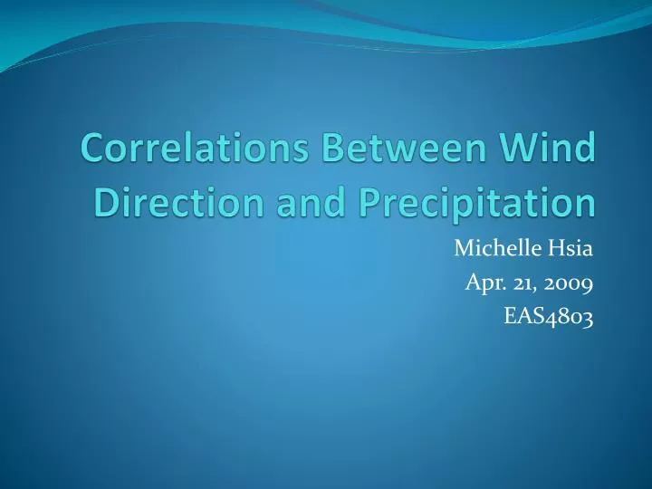 correlations between wind direction and precipitation