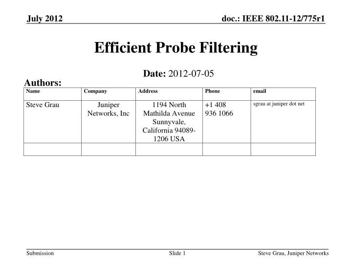 efficient probe filtering