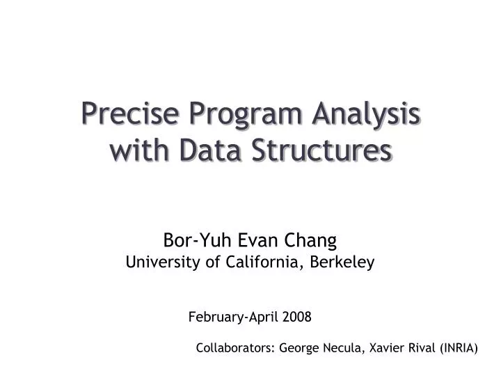 precise program analysis with data structures