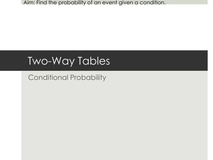 two way tables