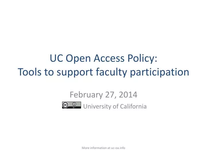 uc open access policy tools to support faculty participation