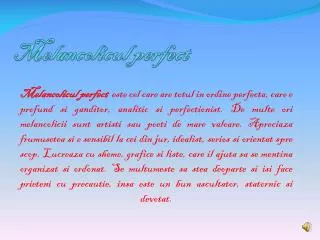 melancolicul perfect