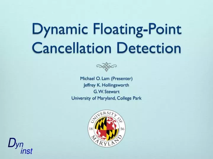 dynamic floating point cancellation detection