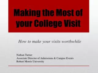 Making the Most of your College Visit