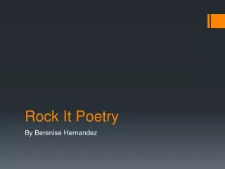 Rock It Poetry