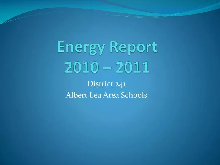 energy report 2010 2011