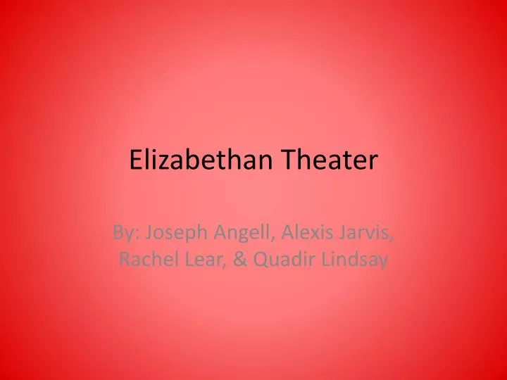 elizabethan theater