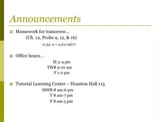 announcements