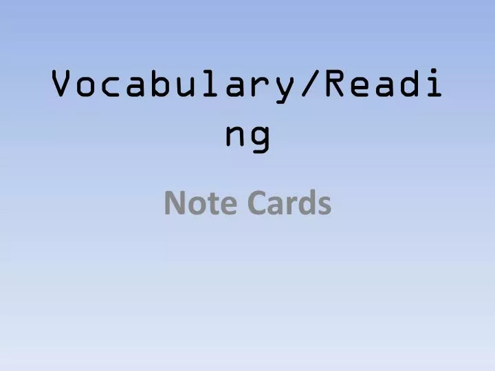 vocabulary reading