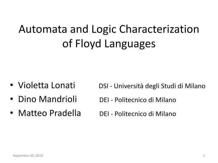 automata and logic c haracterization of floyd languages