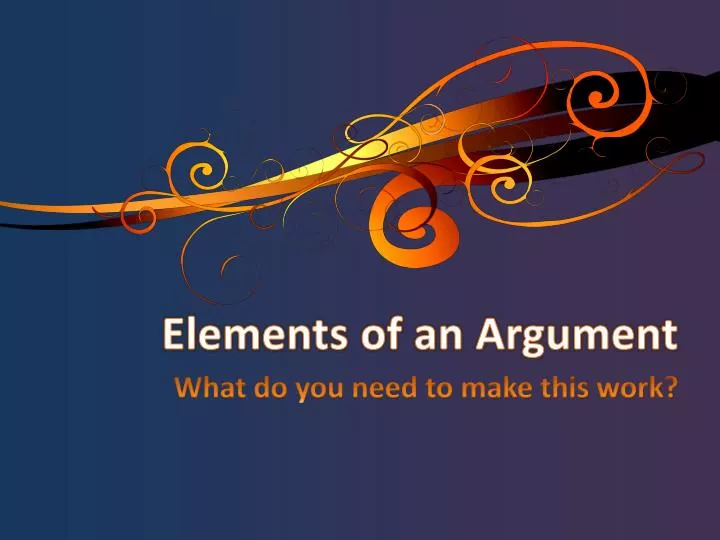 elements of an argument