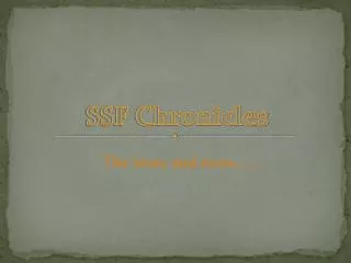 SSF Chronicles