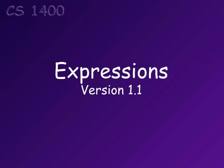 expressions version 1 1