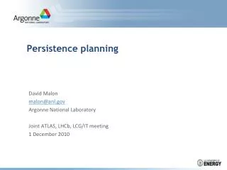 Persistence planning