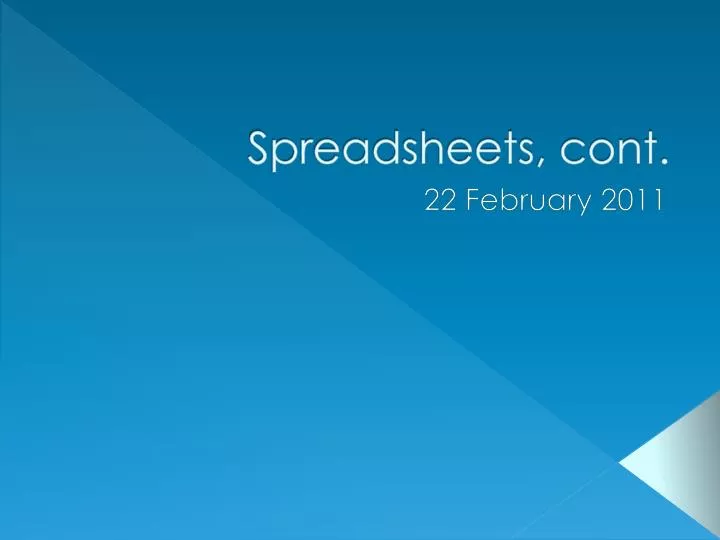 spreadsheets cont