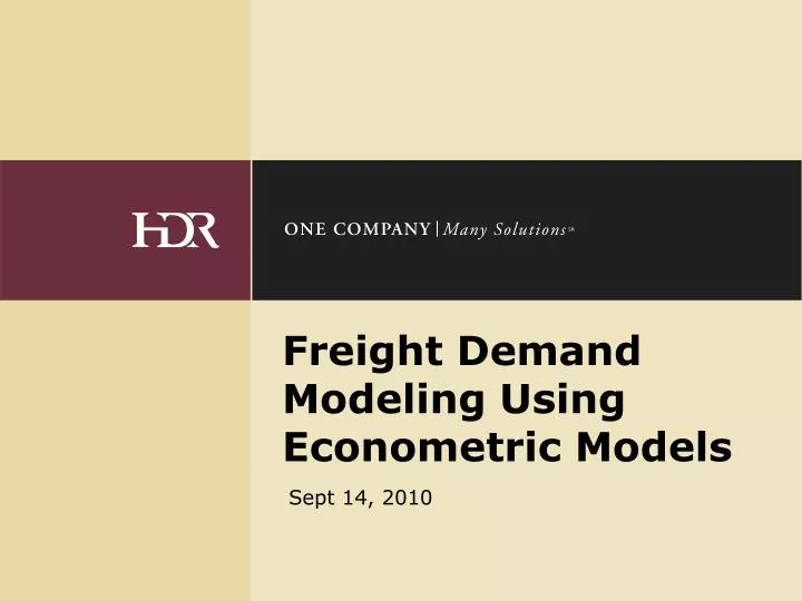 freight demand modeling using econometric models