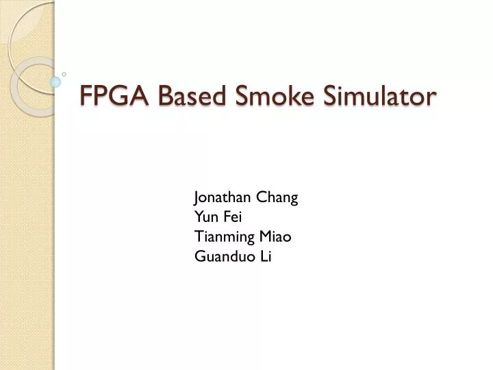 fpga based smoke simulator