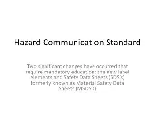 hazard communication standard
