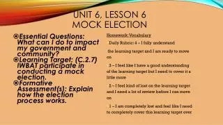 Unit 6, Lesson 6 Mock election