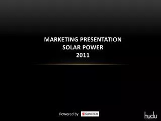 Marketing Presentation Solar power 2011