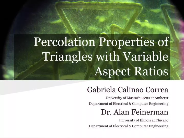 percolation properties of triangles with variable aspect ratios