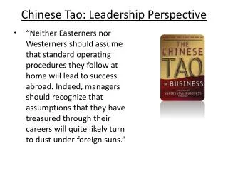Chinese Tao: Leadership Perspective