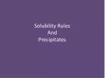 Solubility Rules And Precipitates