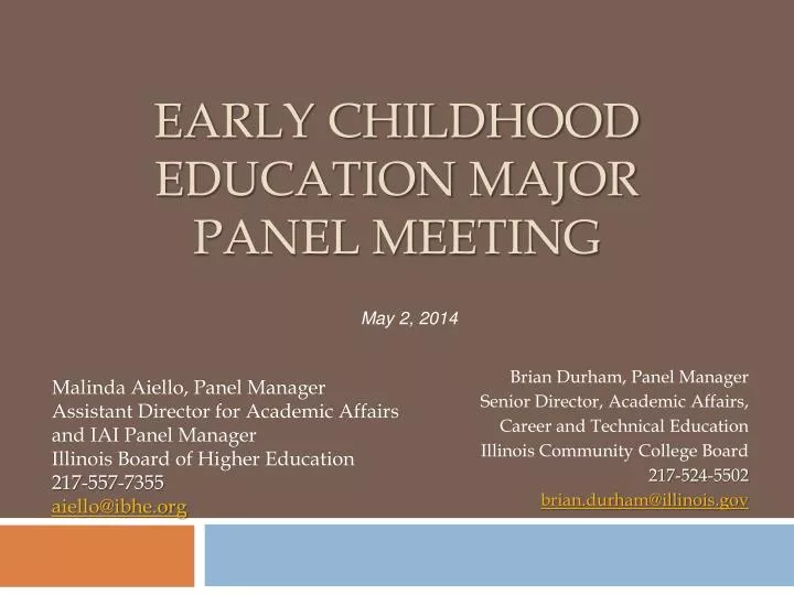 early childhood education major panel meeting