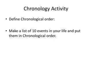 Chronology Activity