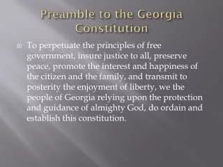 Preamble to the Georgia Constitution
