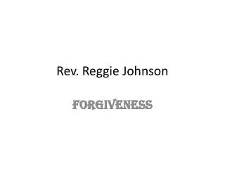 Rev. Reggie Johnson