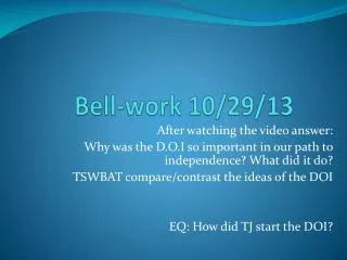 Bell-work 10/29/13