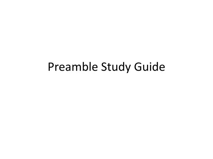 preamble study guide