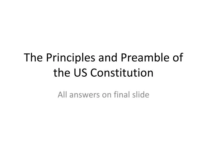 the principles and preamble of the us constitution