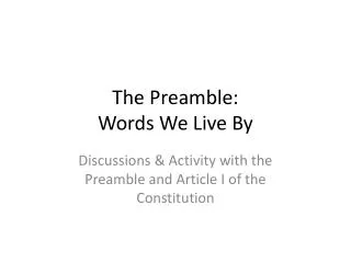 the preamble words we live by