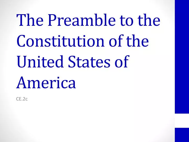the preamble to the constitution of the united states of america