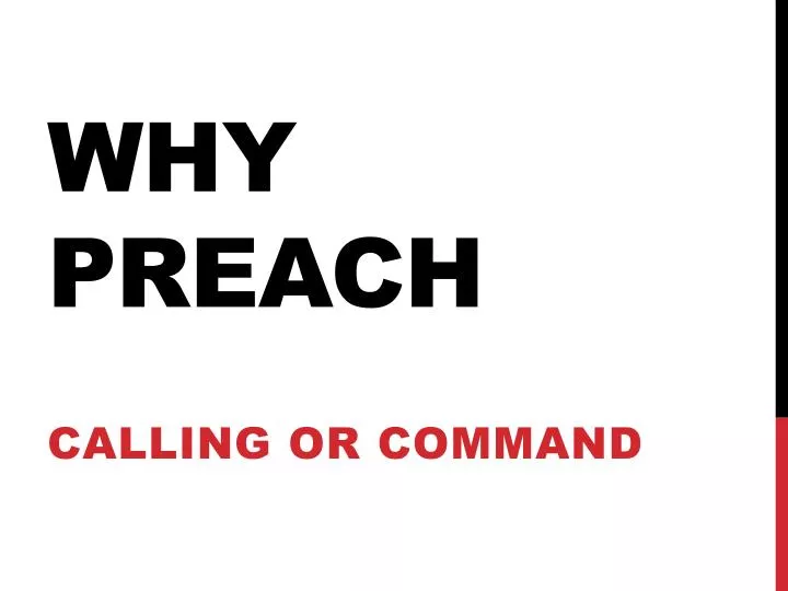 why preach