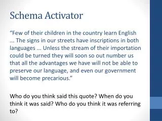 schema activator