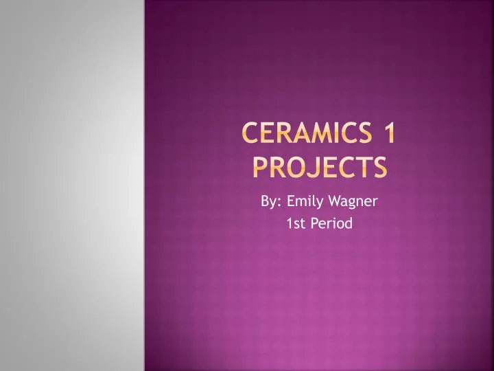 ceramics 1 projects