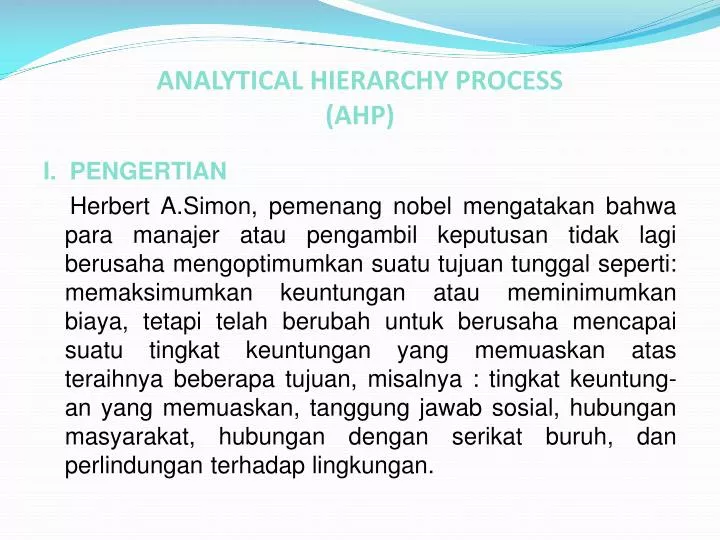 analytical hierarchy process ahp