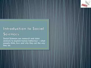 Introduction to Social Sciences
