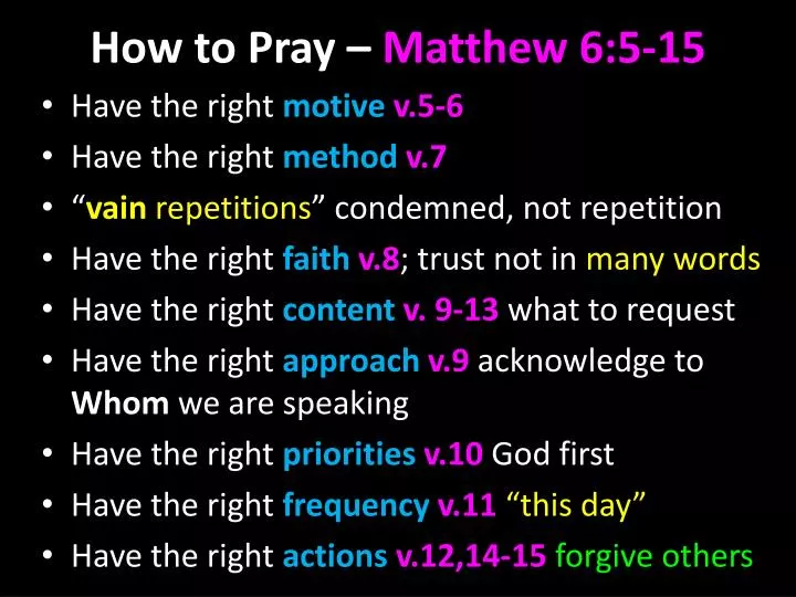 how to pray matthew 6 5 15
